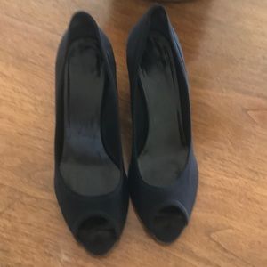Black fabric shoes